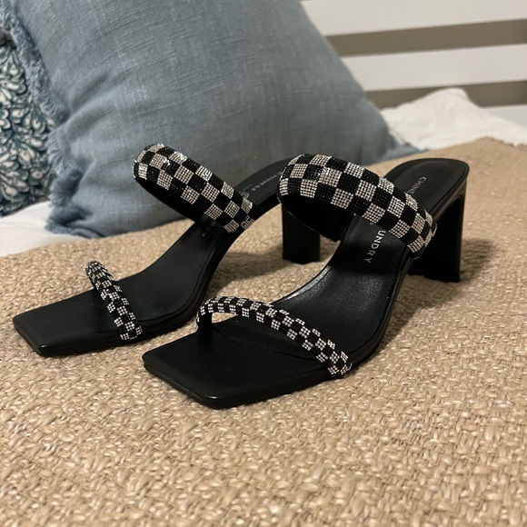 Chinese Laundry checkered heels black and silver size 7.5 - Picture 3 of 3